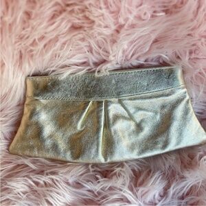 Lauren merkin gold clutch